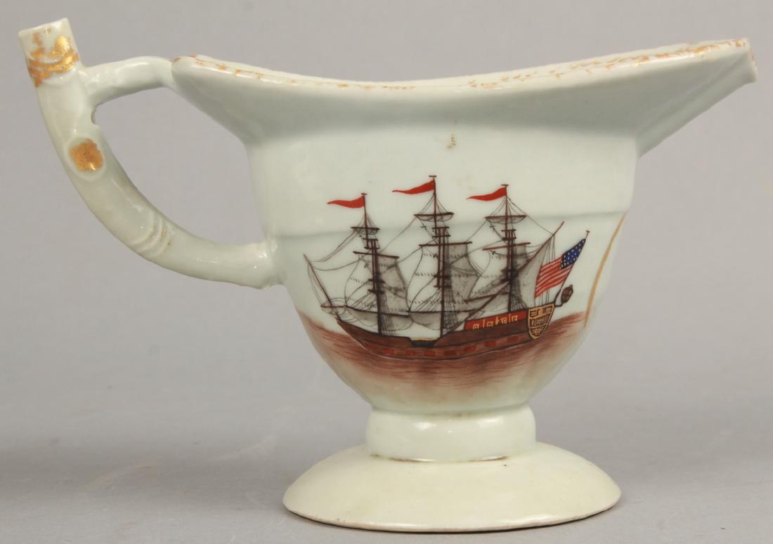 Antique 18th C Chinese Export Porcelain Gravy Boat (1 of 6)