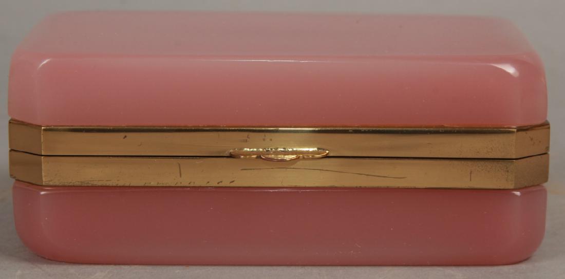 Antique Pink Opaline Glass & Ormolu Jewelry Box (1 of 6)