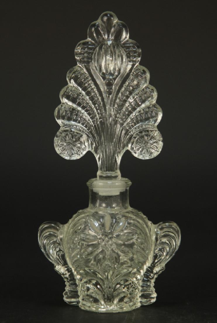 Art Deco Style Perfume Bottle w Floral Design (1 of 7)