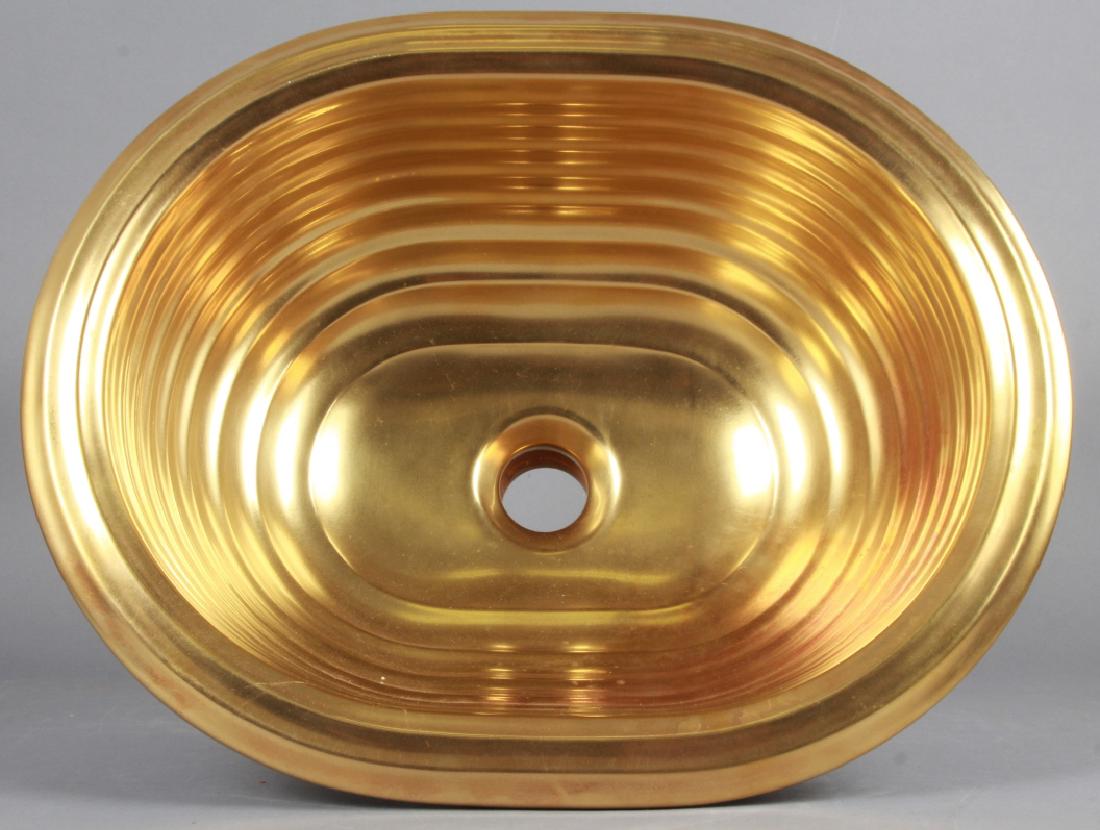 Gilt Porcelain Kitchen or Bathroom Sink (1 of 7)