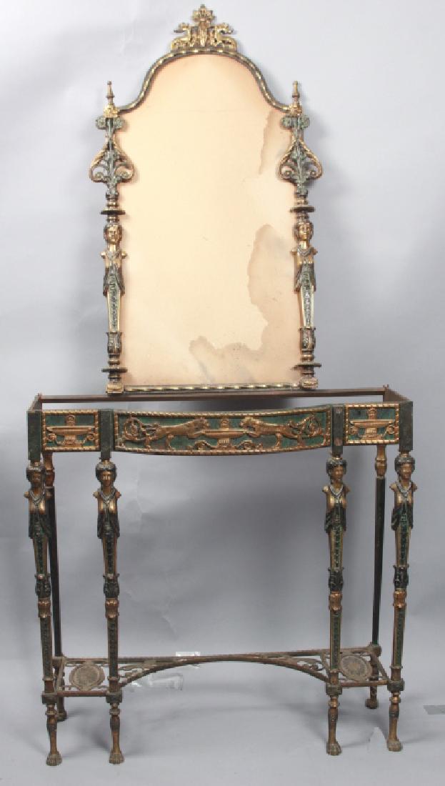 Antique Neo Classical Gilt Console Table W Mirror (1 of 5)