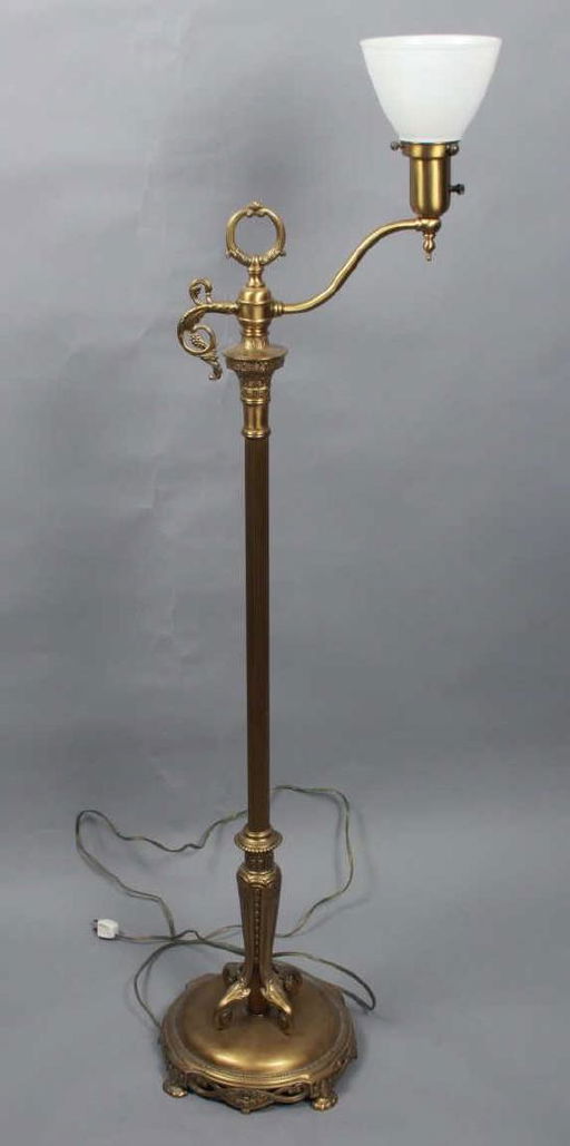 Neoclassical Style Brass Torchiere Form Floor Lamp
