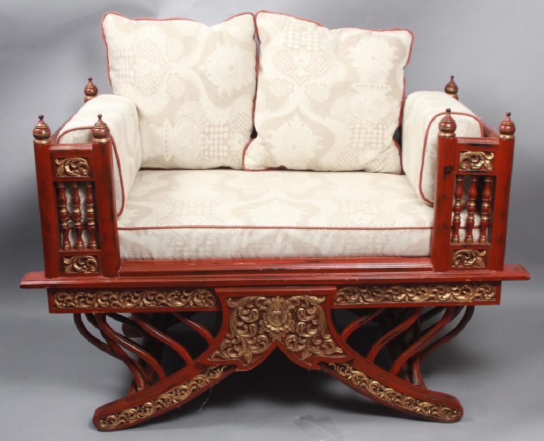 Antique Chinese Heavily Carved & Gilt Daybed (1 of 7)