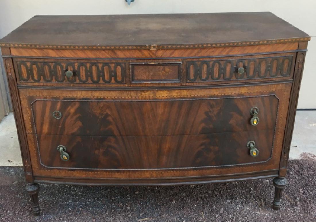 French Empire Style Crotch Mahogany Bureau (1 of 8)