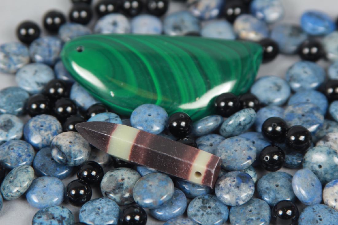 Vintage Beads - Malachite, Onyx & Hardstone: Vintage Beads - Malachite, Onyx & Hardstone. Malachite measures 2.5 inches in length.