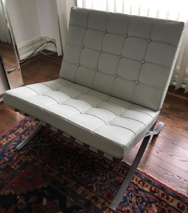 Contemporary White Leather Barcelona Chair Feb 09 2019 Greenwich Auction In Ct