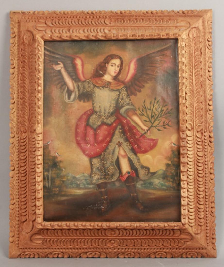 Framed Religious Painting of Saint Michael