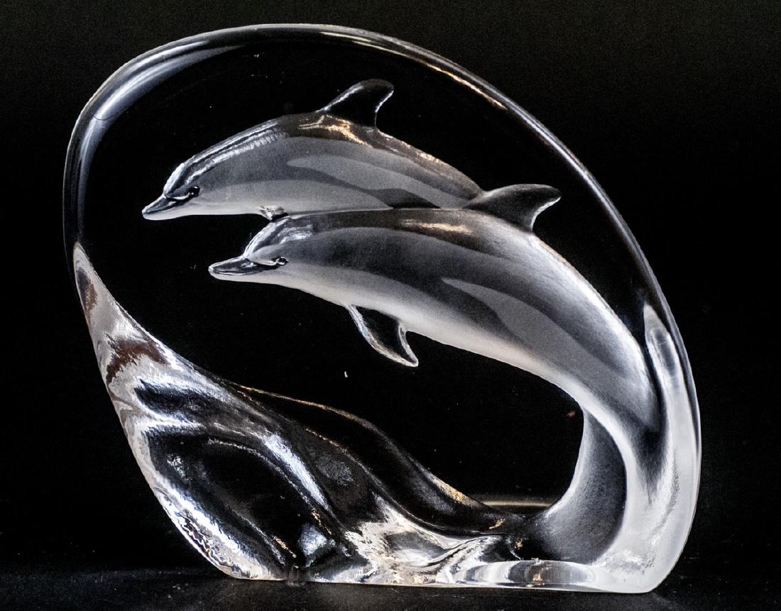 Mats Jonasson Signed Crystal Dolphin Paperweight Feb 09, 2019 Greenwich Auction in CT