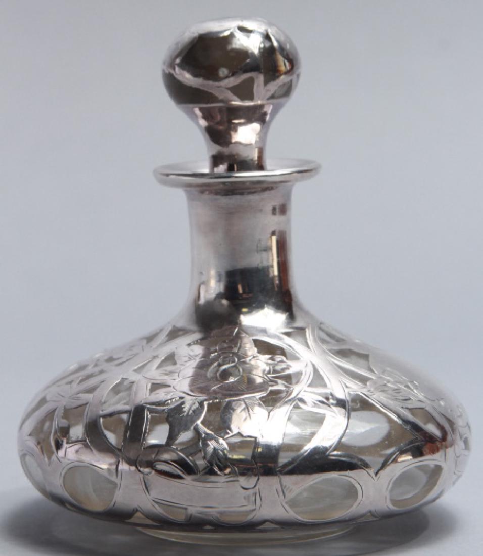 Sterling Silver & Art Glass Antique Perfume Bottle (1 of 5)