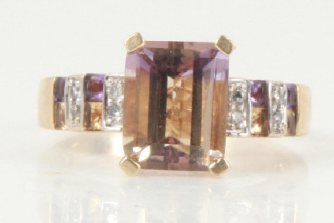 Vintage 10kt Gold Ametrine Amethyst Citrine Ring (1 of 5)