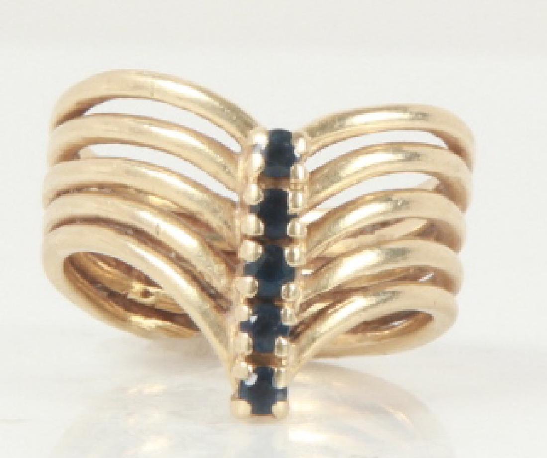 Estate Retro 14kt Yellow Gold & Sapphire Ring (1 of 5)