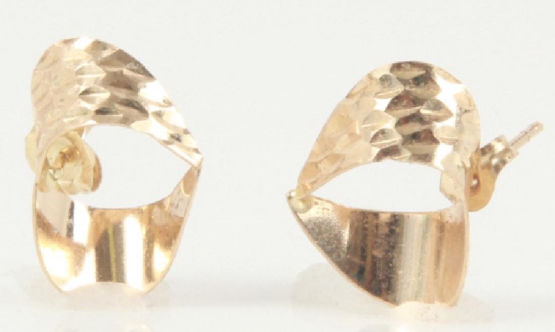 Pair of Vintage Modernist Design 14k Gold Earrings (1 of 3)