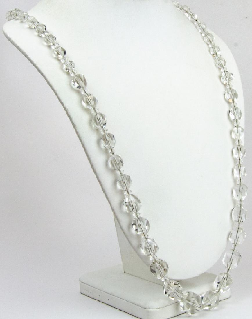 Antique Art Deco Crystal & Silver Flapper Necklace (1 of 4)
