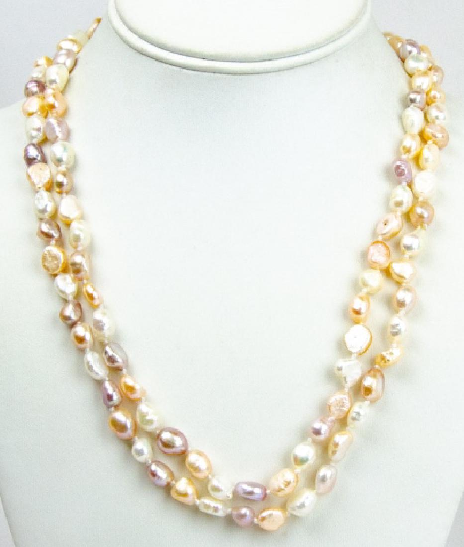 Hand Knotted Opera Length Baroque Pearl Necklace (1 of 5)