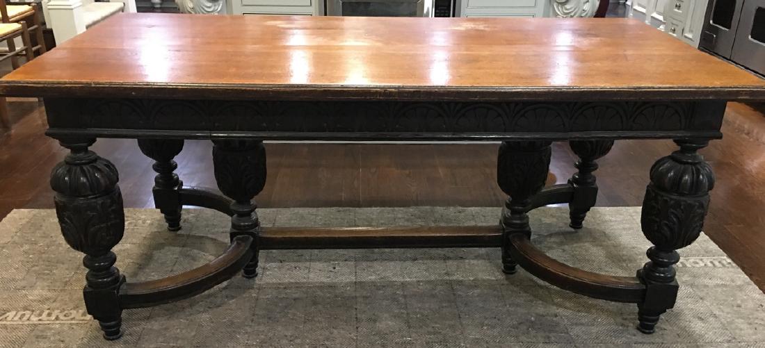 Tudor Style Heavily Carved Dining Table (1 of 9)