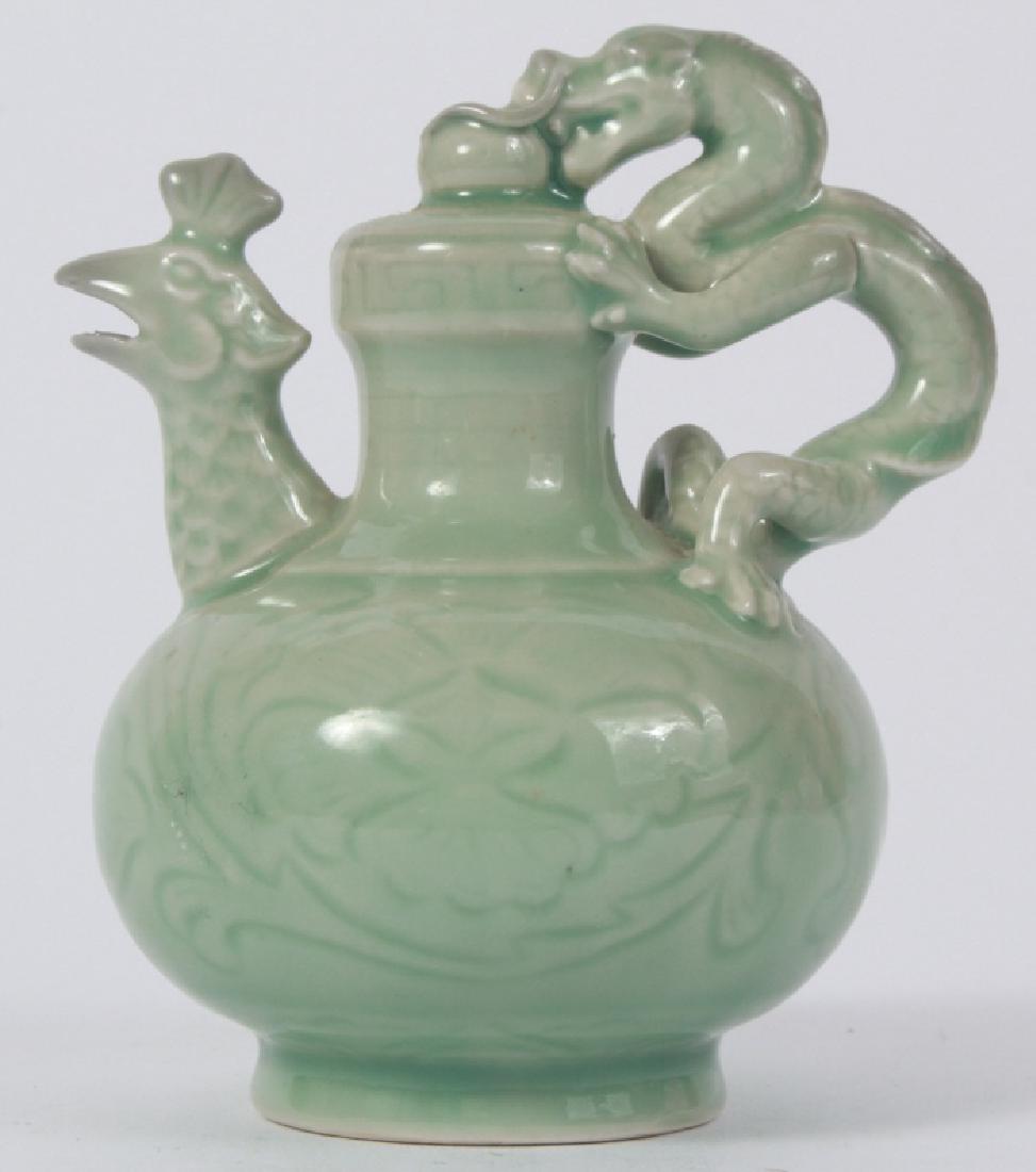 Chinese Celadon Porcelain Dragon Handle Teapot (1 of 6)