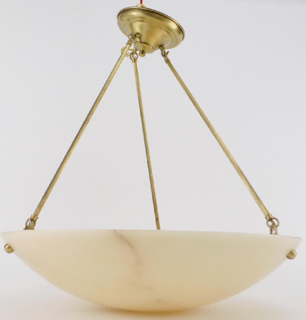 Alabaster + Brass Large Dome Pendant Chandelier (1 of 6)