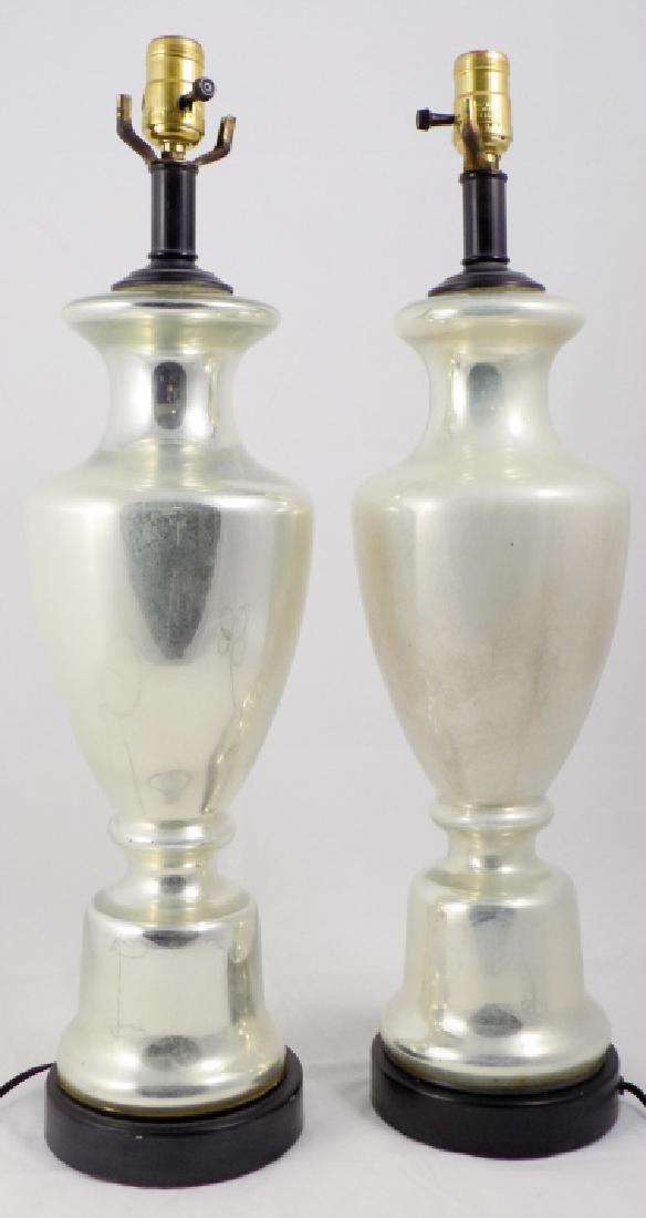 Pair Vintage Mercury Glass Vase Form Table Lamps (1 of 5)