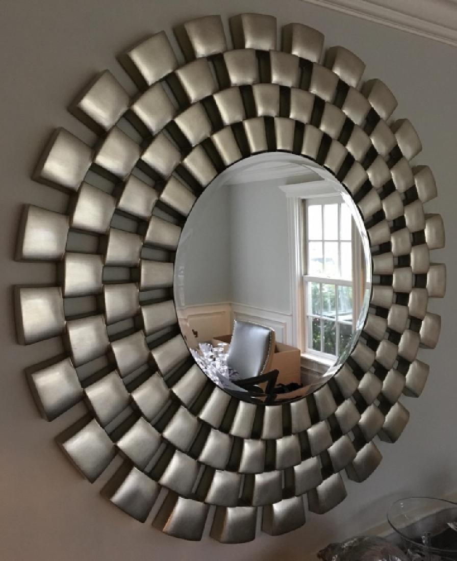 Contemporary Sunburst Form Nickel Toned Mirror (1 of 4)