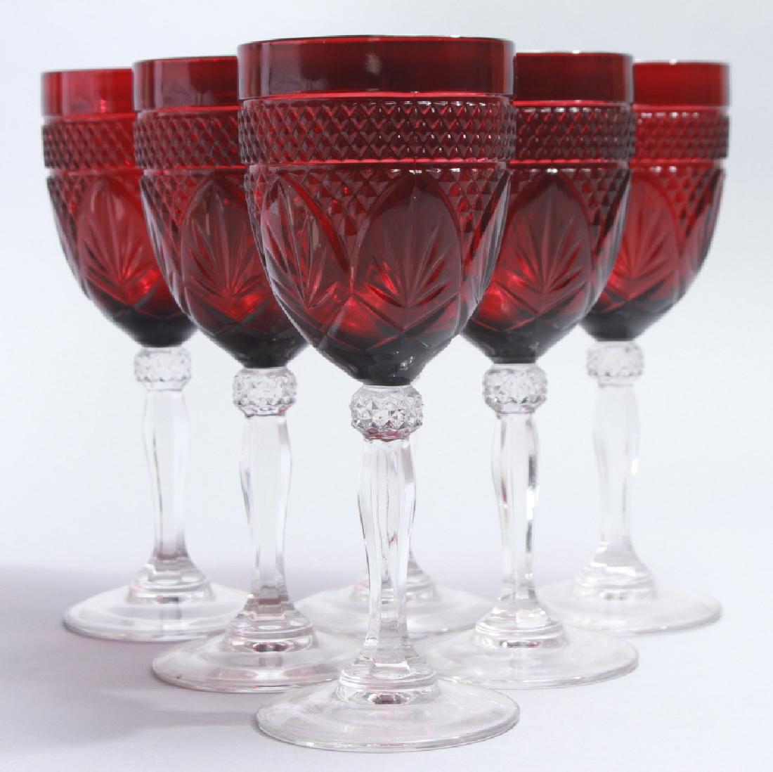 red glass wine glasses