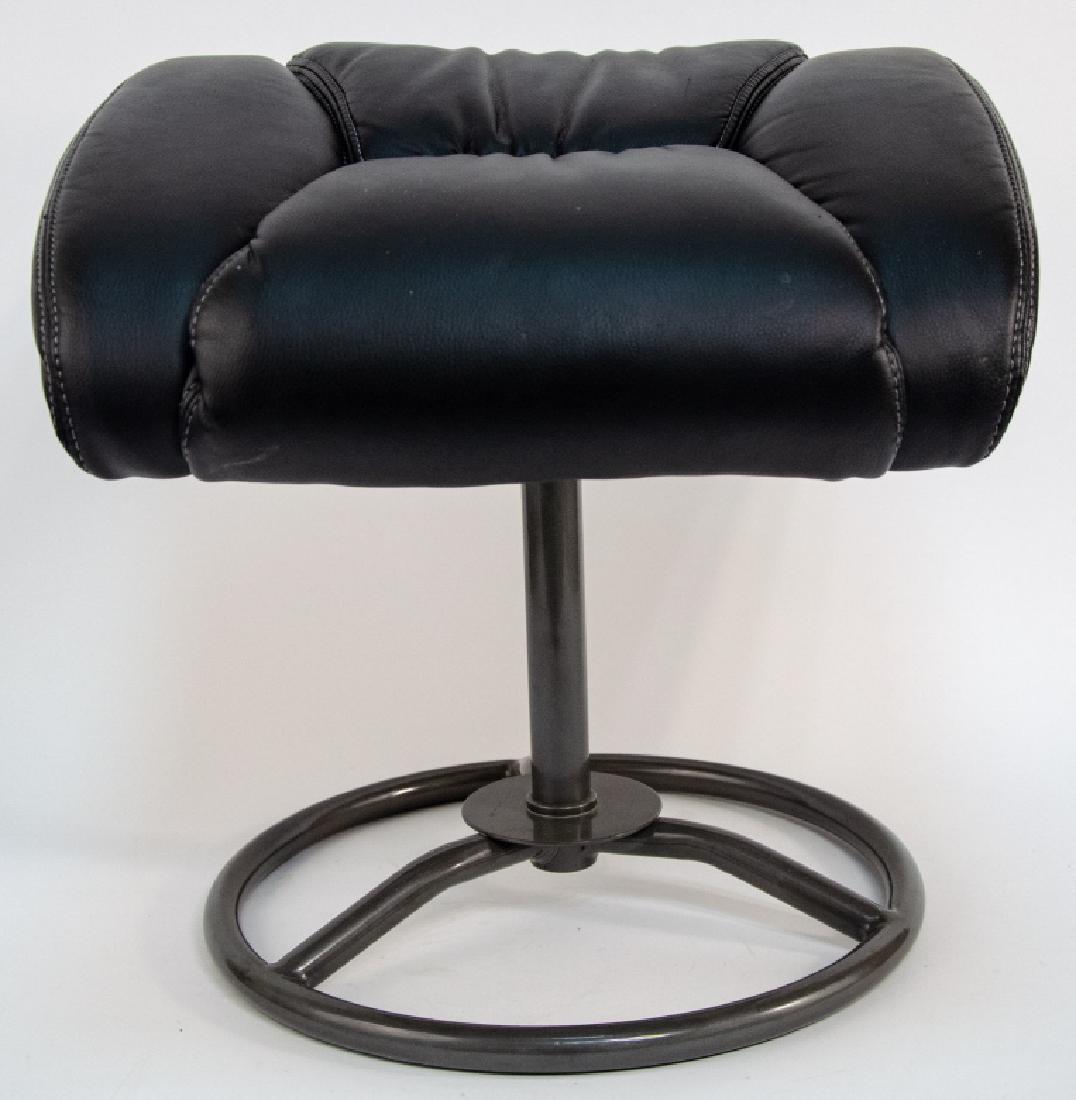 Modern Black Faux Leather Ottoman / Stool