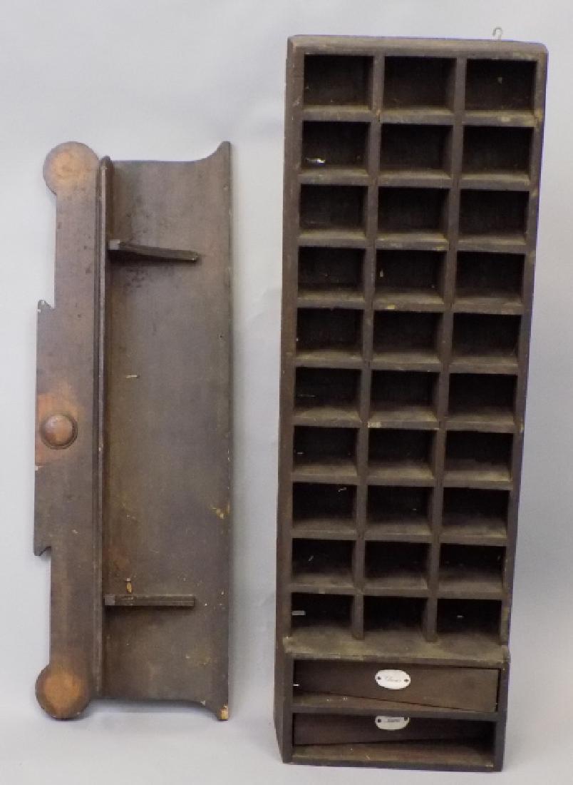 Antique Wooden Shelf & Compartmentalized Cabinet (1 of 6)