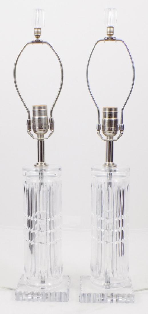 Pair Vintage Crystal Modernist Style Table Lamps (1 of 7)
