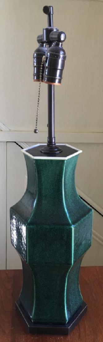 Asian Style Green Ceramic Table Lamp (1 of 4)