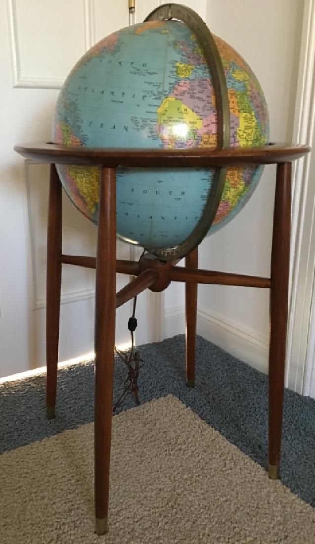 Vintage Lighted Floor Globe W Wooden Stand (1 of 6)