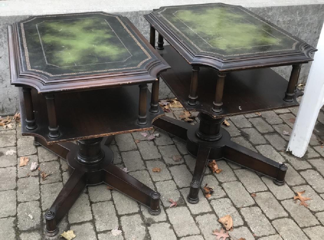 2 Leather Embossed Empire Style Side / End Tables (1 of 7)