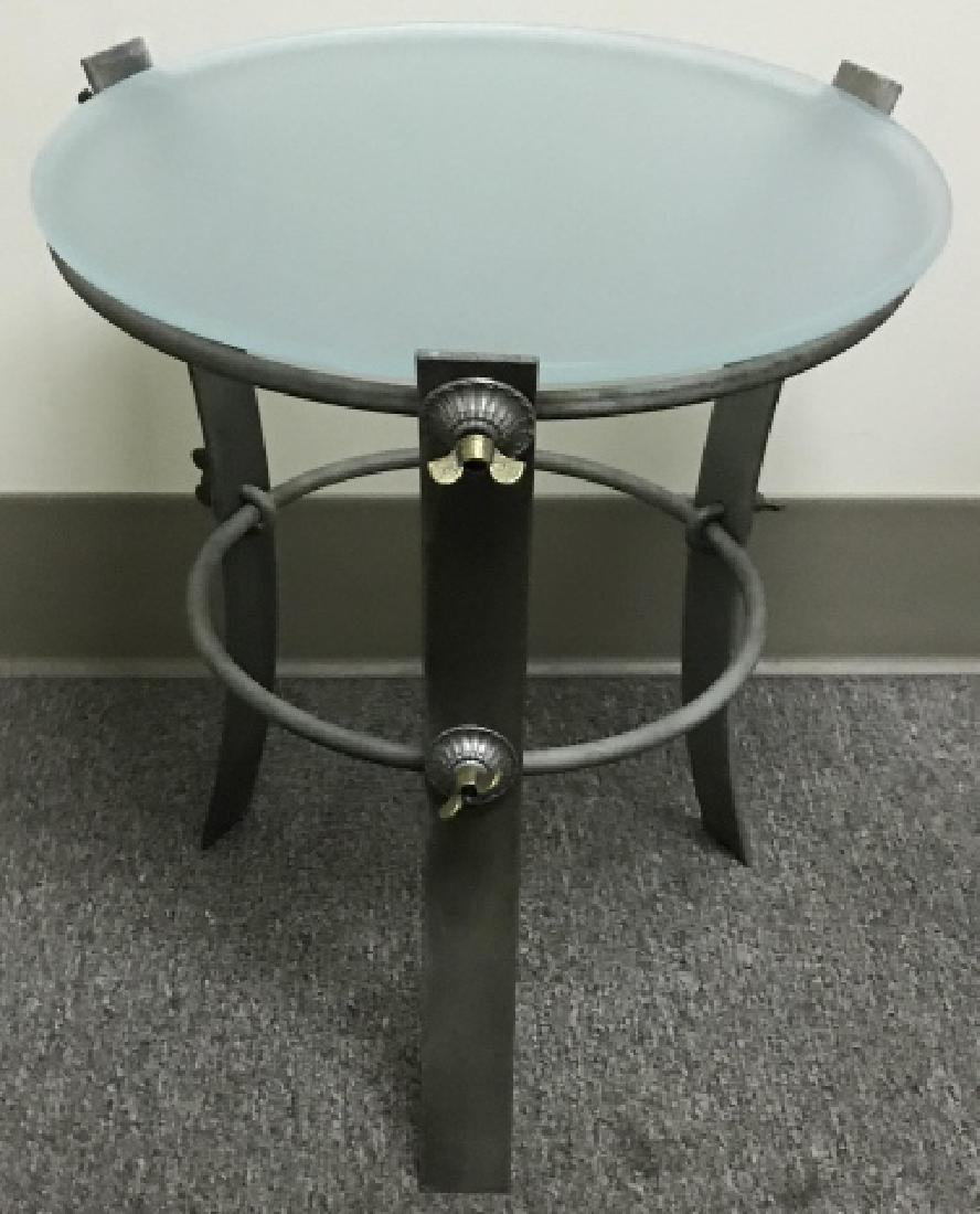 Industrial Style Metal & Glass Top Side / End Tabl (1 of 5)