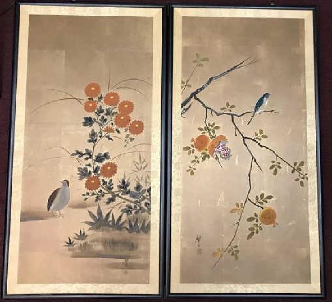 2 Mid Century Hand Painted Chinese Screen Panels (1 of 5)
