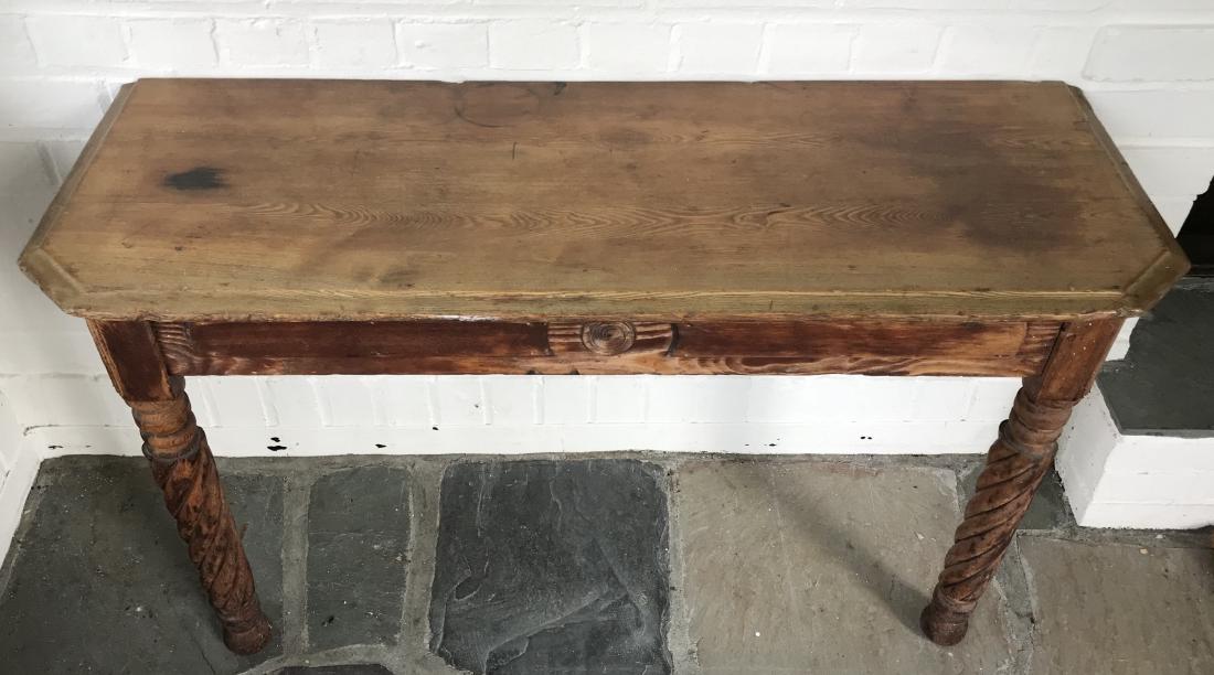 Antique Carved Oak Console Table w Spindle Legs (1 of 4)