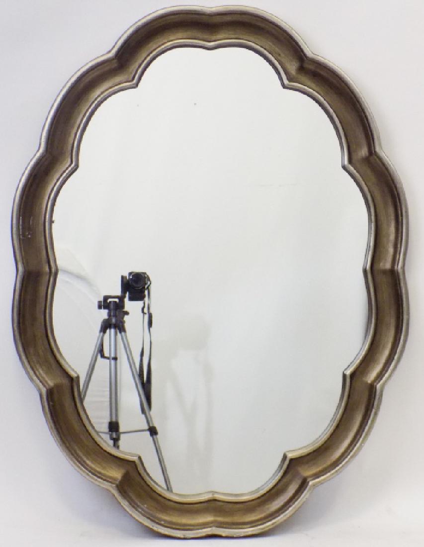 Contemporary Designer Scalloped Edge Silver Mirror (1 of 5)