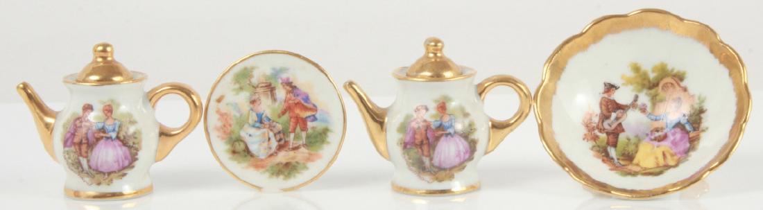 4 Piece Limoges Porcelain Miniature Tea Set (1 of 6)