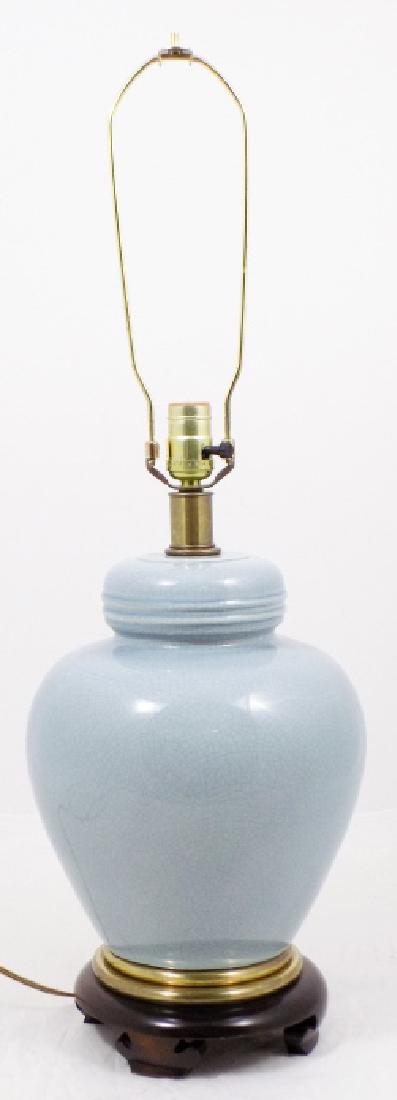 Chinese Ginger Jar Form Celadon Lamp (1 of 6)