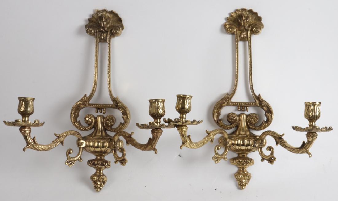 Pair of Brass Neoclassical Style Wall Sconces (1 of 5)