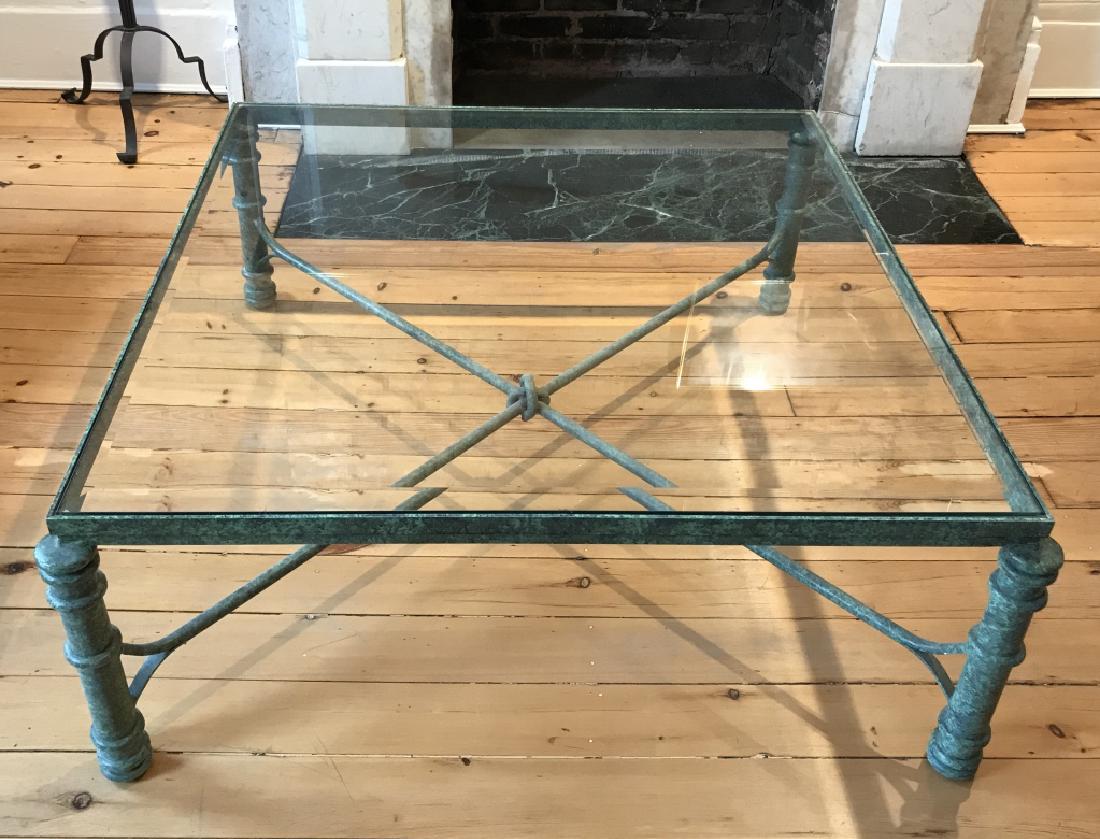 Contemporary Beveled Glass Top Coffee Table (1 of 5)