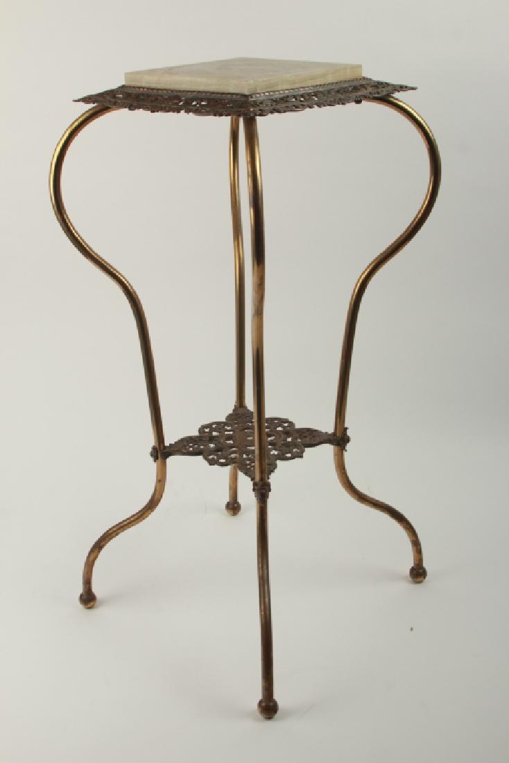 Antique Ormolu & Onyx Display Pedestal Plant Stand (1 of 6)