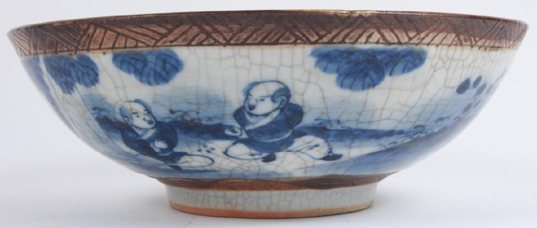 Chinese Crackleware Porcelain Blue & White Bowl (1 of 7)