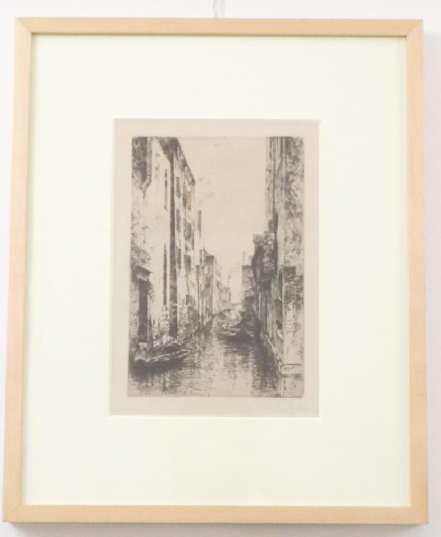 Peter Von Halm Pencil Signed Etching Venice Canal (1 of 6)