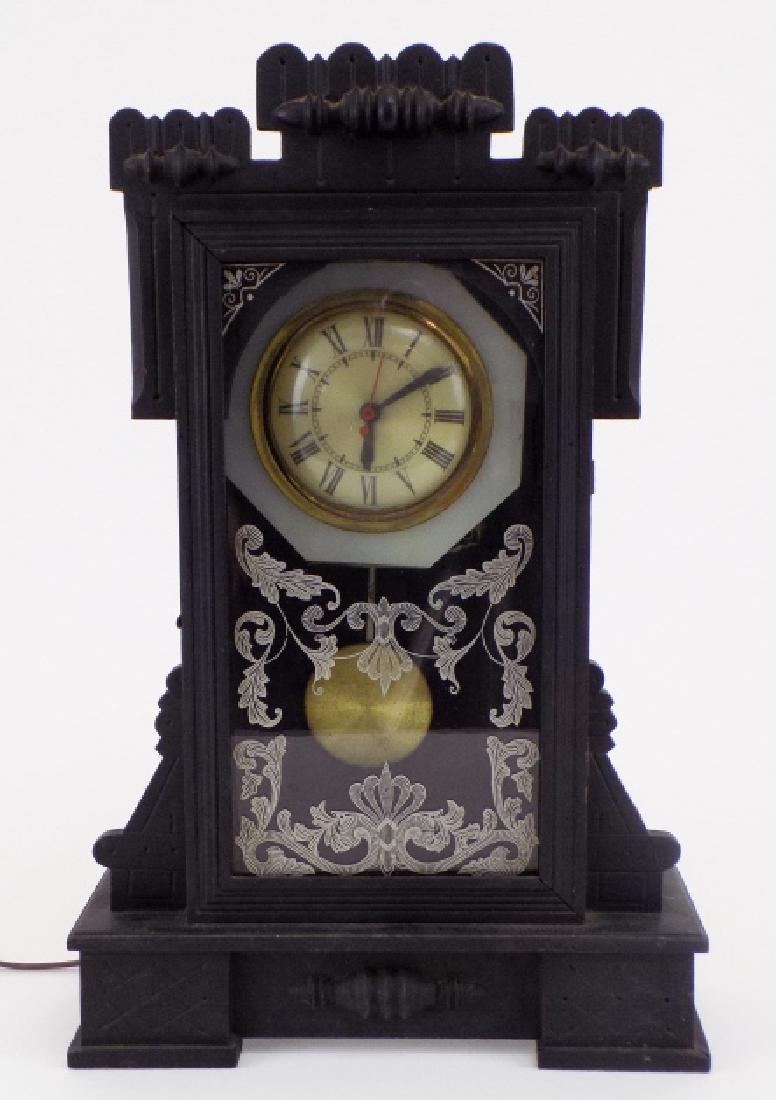 Antique Carved Gilbert "Puck" Case Clock w Marble (1 of 7)