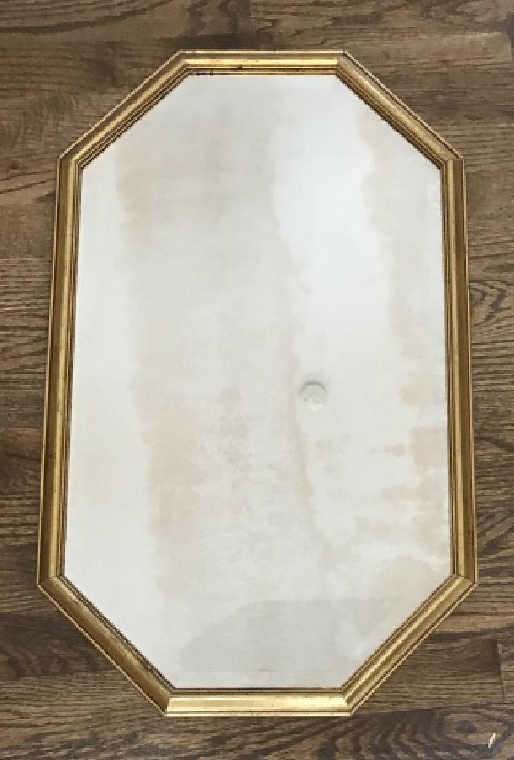 Contemporary Gold Tone Octagonal Wall Mirror (1 of 3)