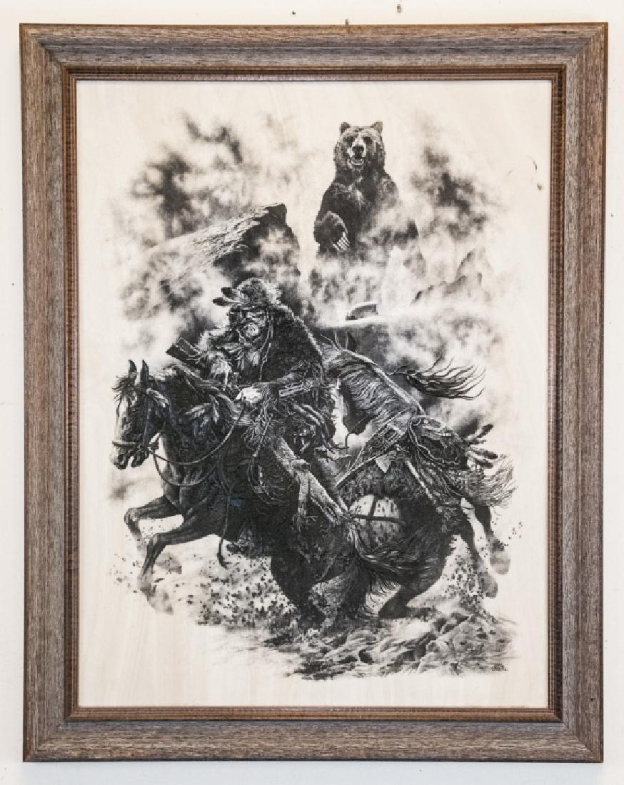 Marble Etching Artwork Western Scene Bill O'Neill (1 of 7)