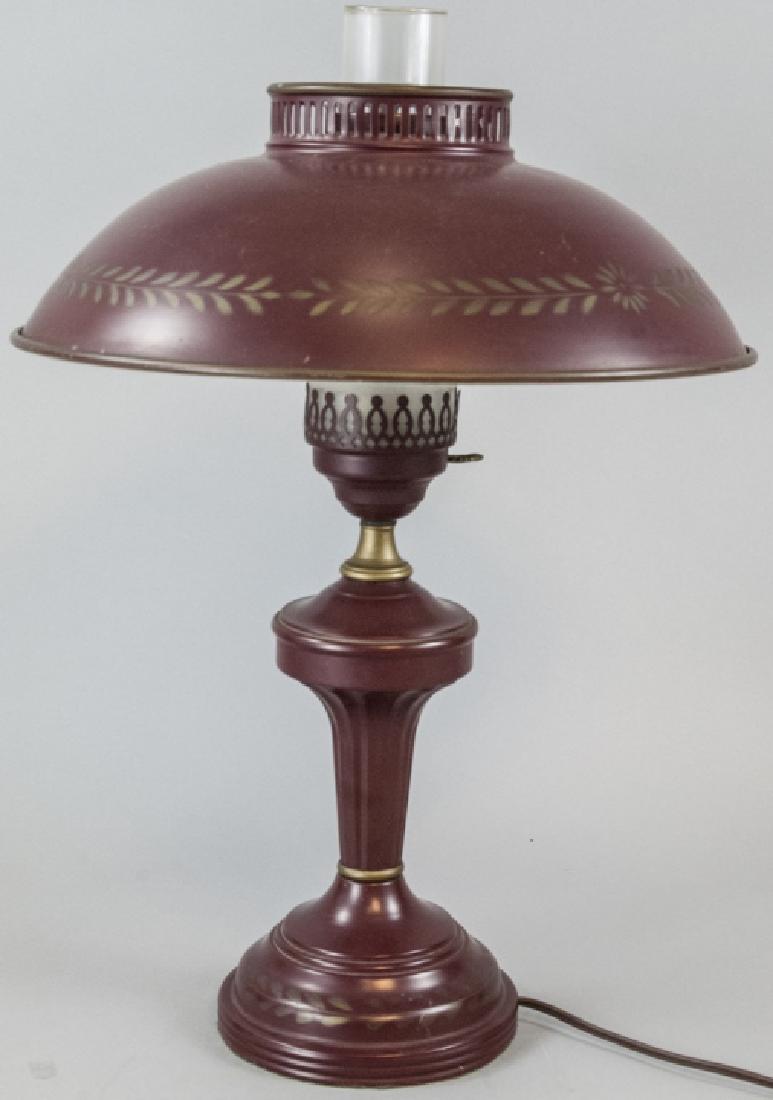Vintage Tole Brass Student Lamp (1 of 4)