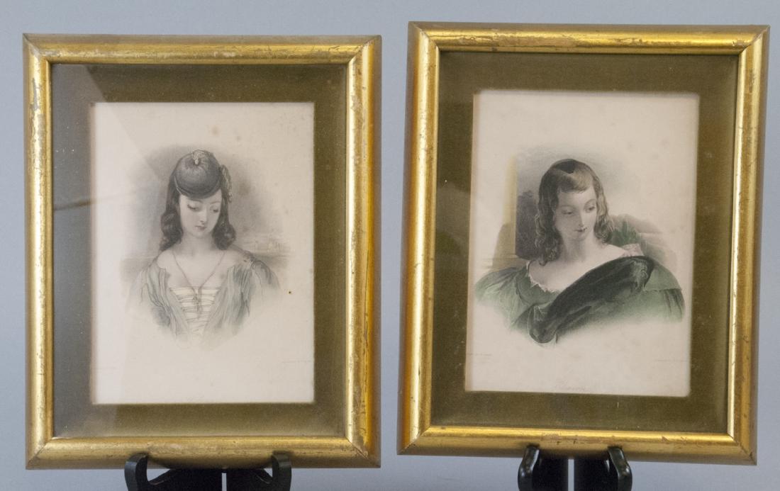 Two Framed 19th C Female Portrait Engravings (1 of 5)