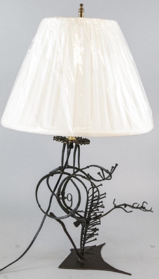 Modernist Industrial Style Hand Forged Iron Lamp (1 of 10)
