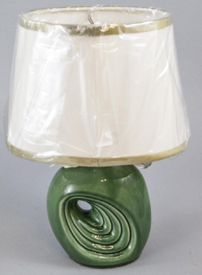 Mid C Mod. Sculptural Form Ceramic Lamp + Shade (1 of 3)