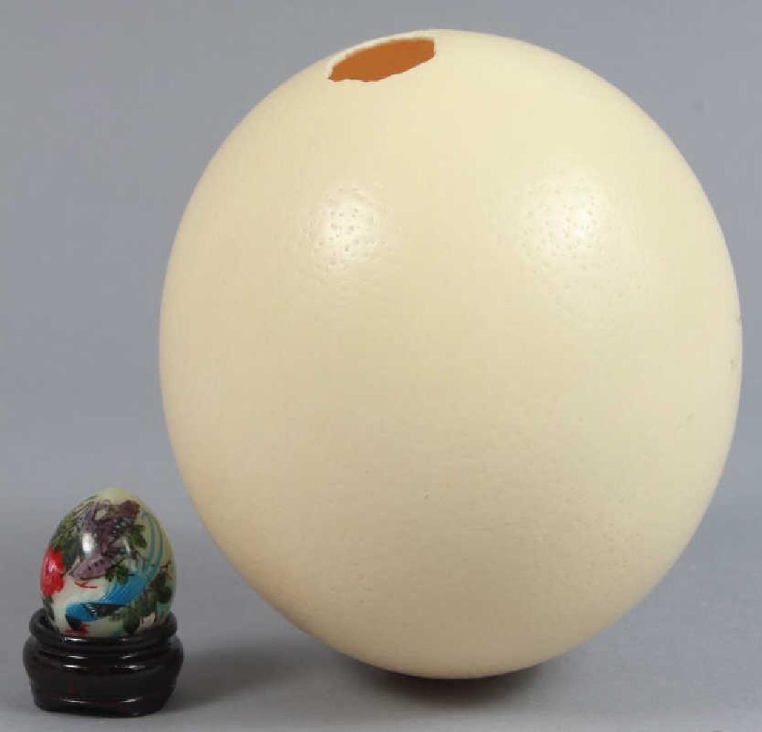 Hand Painted Marble Egg & Natural Ostrich Egg (1 of 5)