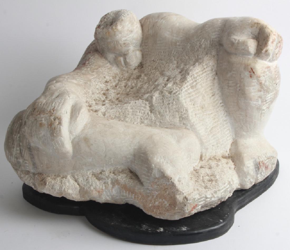 Modernist Marble Sculpture of Seated Figure (1 of 8)